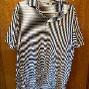 Peter Millar Navy and White Striped Polo Shirt